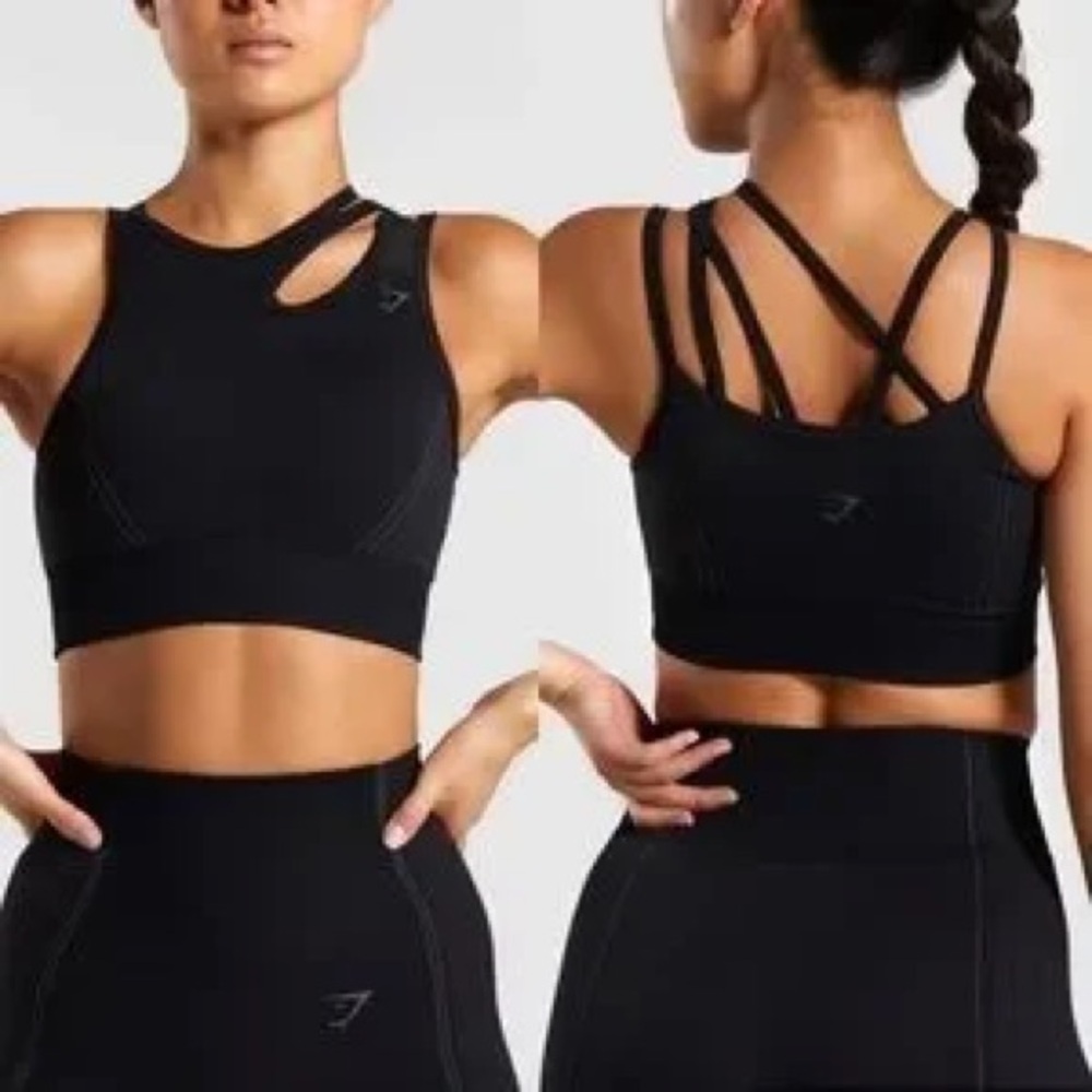 Gymshark Black Strappy Sports Bra